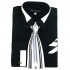 Milano Moda Men's Fashion Dress Shirt With Contrast Design Tie Hankie & Cuffs