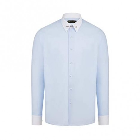 Oxford Pin Collar Shirt - Mens Business Wedding & Dress Shirts with Collar Bar
