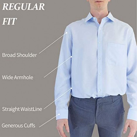 Readyfit Men's Blue Long-Sleeves Soft Fabric Dress Shirts