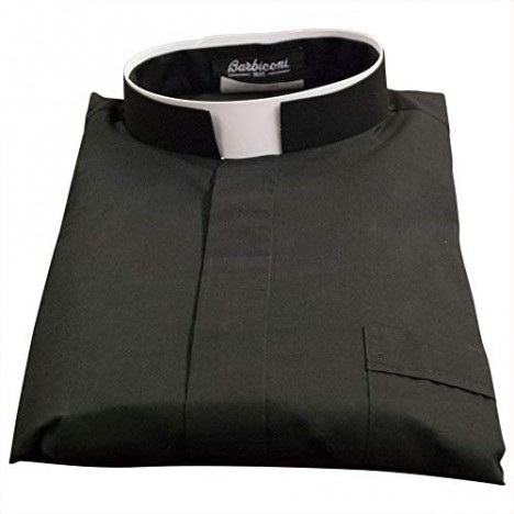 VILLAGE GIFT IMPORTERS Long Sleeve Clergy Shirt with Tab Collar 65% Polyester 35% Cotton