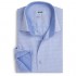 Xoos Paris - Men Fitted Jacquard Shirt Long Sleeves Italian Collar - Diamond Shapes Light Blue