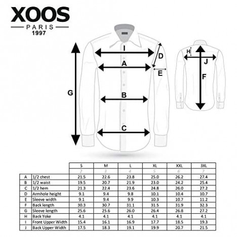 Xoos Paris - Men Fitted Jacquard Shirt Long Sleeves Italian Collar - White