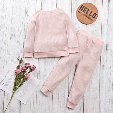 Aalizzwell Toddler Little Girls Pullover Sweatshirt Jogger Pants Fall Winter Spring Clothes Outfits