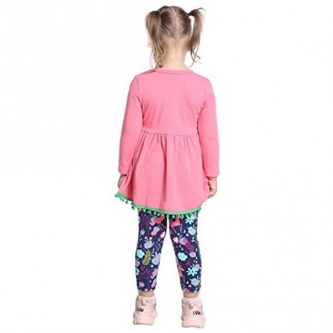 Herimmy Girls' Unicorn Pants Set 2 Pieces Long Sleeve Top Clothes Set Outfit Fall Winter Leggings Set