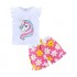 Mud Kingdom Little Girls Short Sets Summer Holiday Daisy Flower Outfits