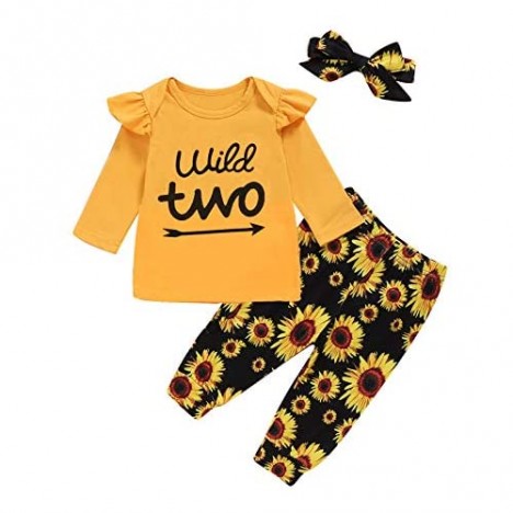 Shalofer Little Girl Wild Two Outfits Girls Two Year Old Birthday Clothes Set