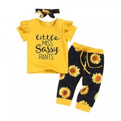 Toddler Girl Summer Clothes Floral Short Sleeve +Pants Cute Baby Girl Summer Shorts Outfits