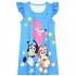 Toddler Girls Princess Dress Print Cartoon Dress Up Baby Summer Outdoor Sundress (E-Blue  4-5T)