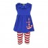 Unique Baby Girls Patriotic 4th of July 2 Piece Anchor Tank Capris Outfit