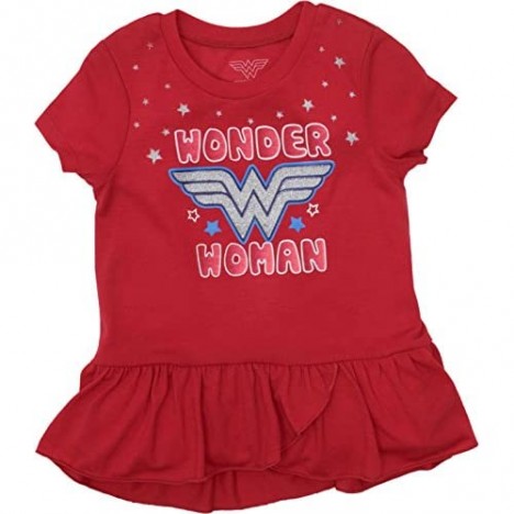 Warner Bros. Wonder Woman Girls' Fashion Tunic Top & Leggings Clothing Set