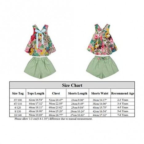 Jurebecis Baby Girl Floral Outfit Toddler Kids Lace Halter Tank Top+Boho Skirt Set Dress Summer Clothes 1-6 Years