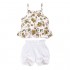 Kids Toddler Baby Girls Shorts Outfits Set Floral Print Ruffle Dress Shirt Tops+Short Pants Summer Dresses 3Pc Clothes Set
