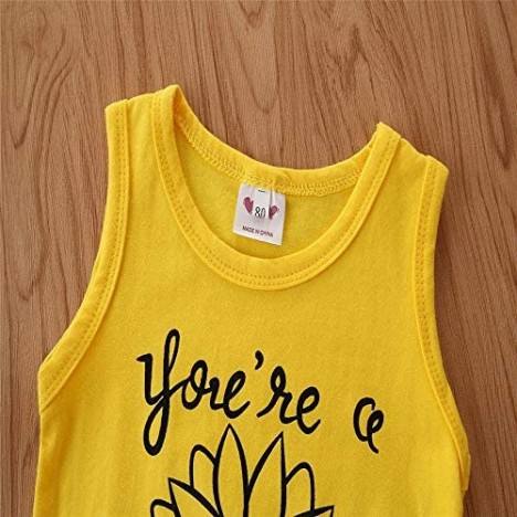 Little Girls Sunflower Sleeveless Tank Top + Denim Shorts Toddler Kids Summer Clothes 2Pcs Outfits Set 1-6T