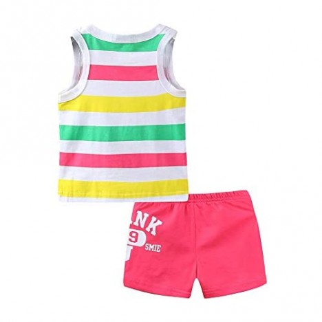 LittleSpring Boys Girls Summer Shorts Set Striped Tank Top and Anchor Shorts