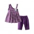LittleSpring Girls Summer Outfit Stripe Halter Top and Shorts Set