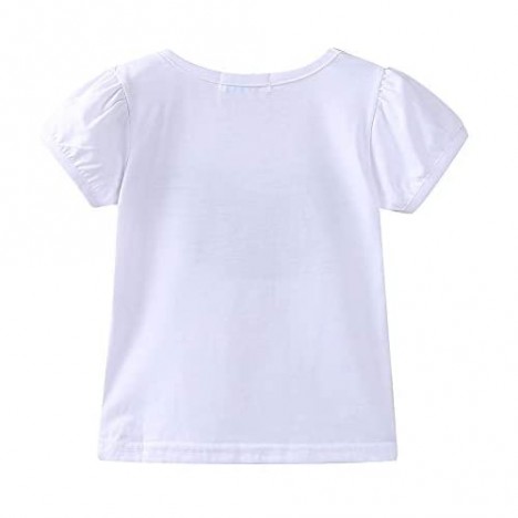 LittleSpring Summer Birthday Girl Outfits Short Sleeve T-Shirt and Polka Dots Shorts Set