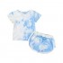 New Summer Outfits Toddler Kids Girls Cute Tie Dye T-Shirt Top and Drawstring Shorts Pants 2Pcs