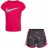 Nike Little Girls' Dri-Fit Swoosh All Over Print T-Shirt and Shorts 2 Piece Set