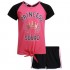 Real Love Girls' Activewear Set - Short Sleeve Performance T-Shirt and Active Shorts Kids Clothing Set (2 Piece)  Size 7/8  Dark Pink Princess