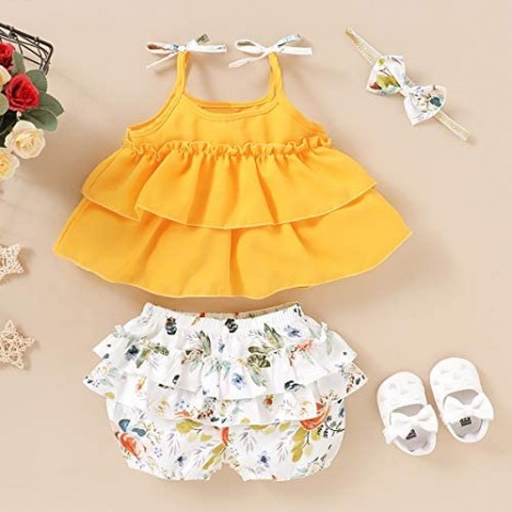 Truly One Little Girl Summer Outfit Set Kids Floral Clothes Set