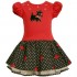 Bonnie Jean Little Girls' Short Sleeve Red Knit Top To Drop Waist Print Skirt
