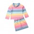 Casual Toddler Girl Outfit Rainbow Long Sleeve Crop Tops Skirt Set Colorful Toddler Girl Fall Clothes Clothing