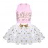 Doomiva Toddler Girls Shiny Sequins Birthday Outfit 2PCS Racer Back Shirt with Polka Dots Mesh Tutu Skirt Daily Suit
