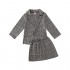 Kids Toddler Girls Plaid Cardigan Coat Jacket Outwear Sweater Top + Mini Tutu Dress Skirt Fall Winter Outfit Clothes Set