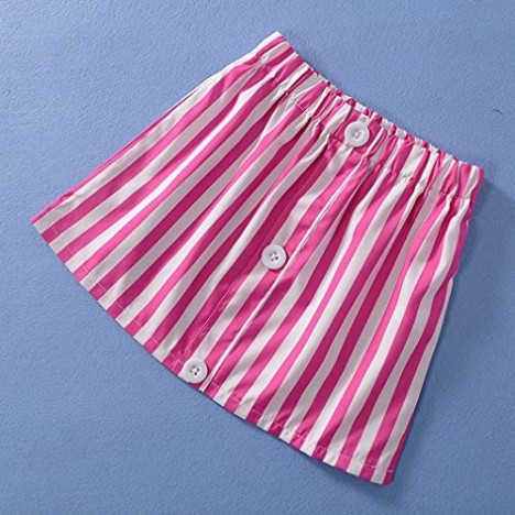 Little Girl Skirt Suit Summer Dress White Pink Girl Bow Tie Suspender Top Skirt