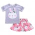 Motteecity Girls Clothes Set Cute Rabbit Short Sleeves T-Shirt and Lace Dresses