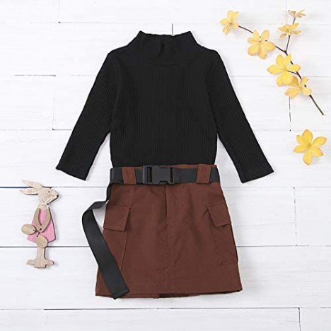 Toddler Girl Clothes Long Sleeves Knit Top Mini Skirt Set Toddler Girl Spring Fall Winter Outfit Clothing 1-6T