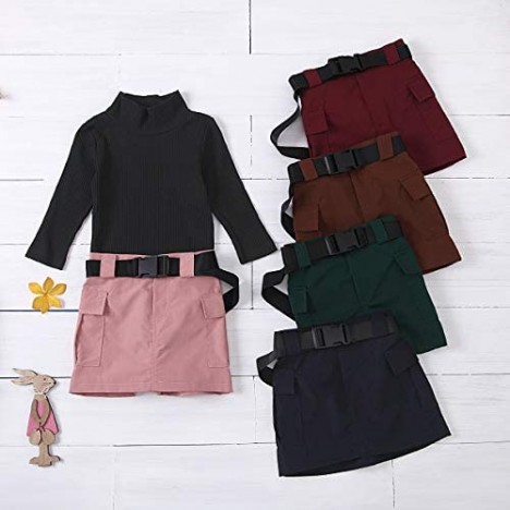 Toddler Girl Clothes Long Sleeves Knit Top Mini Skirt Set Toddler Girl Spring Fall Winter Outfit Clothing 1-6T