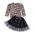 Toddler Girl Outfit Leopard Long Sleeve Top Pearl Tulle Skirt Set Toddler Girl Spring Fall Winter Clothes Clothing