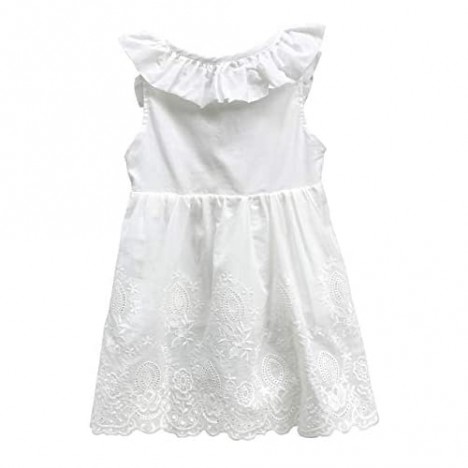 Abalacoco Girl Cotton Backless Breathable Sleeveless Summer Tutu Daily Wear Princess Dress