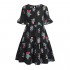 Arshiner Girls Kids Floral Dress Short Ruffle Sleeve Twirl Dresses Flower Print Casual Wear for Spring and Summer