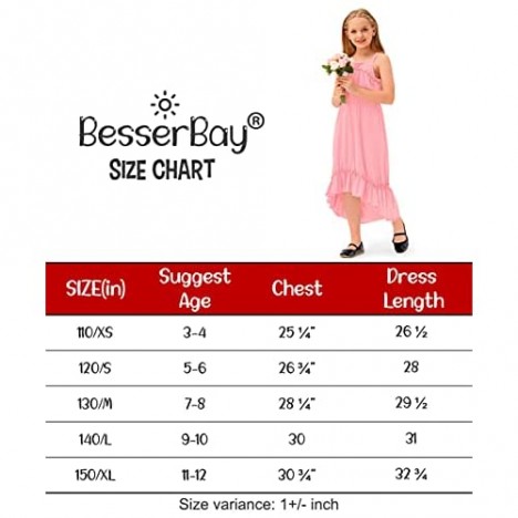 BesserBay Girl's Casual Floral Maxi Dress Ruffle One Shoulder Swing Dresses 3-12 Years
