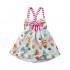Cute Toddler Girls Icecream Print Dress Halter Backless Tutu Sundress for Summer Casual