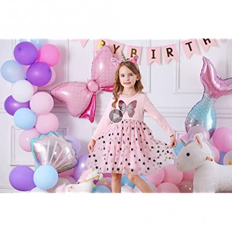 DXTON Baby Girl Summer Toddler Short Sleeve Tutu Party Wedding Birthday for 2-8 Years Girls