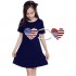 Jxstar Girls 4th July Dresses USA Flag Flip Sequin Shirt Independence Day Patriotic Cotton Clothes
