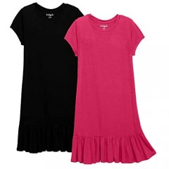 KIDPIK Ruffle Hem Tshirt Dress 2PACK - Dresses for Girls