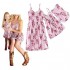 Mommy and Me Leaf Print Sleeveless Vintage Dresses Family Matching Spaghetti Straps Party Beach Maxi Cami Dress