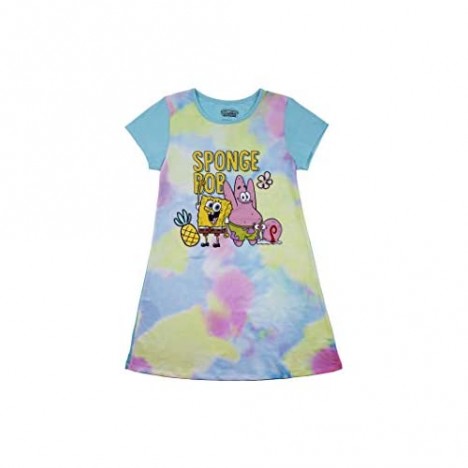 Nickelodeon Girls Spongebob and Patrick Multicolored Graphic T-Shirt Dress