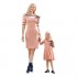 PopReal Mommy and Me Dresses Sweet Bowknot Decorated Party Elegant Midi Matching Outfits