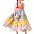 Toddler Kids Girls Summer Dress Rainbow Sleeveless Halter Beach Tutu Sundress One Piece