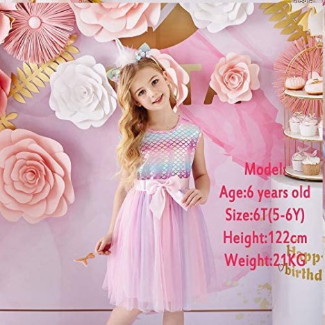 VIKITA Girls Casual Dress Toddler Girl Summer Dresses Short Sleeve Party Tutu Dresses for Little Girls 2-8 Years