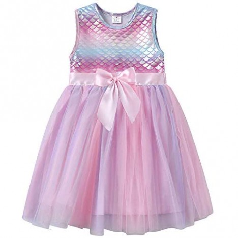 VIKITA Girls Casual Dress Toddler Girl Summer Dresses Short Sleeve Party Tutu Dresses for Little Girls 2-8 Years