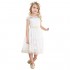 Bow Dream Flower Girl's Dress Vintage Cute Round Neck Lace