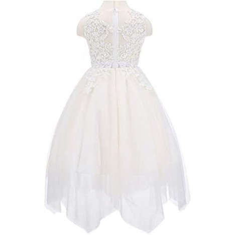 Bow Dream Tulle Tutu Lace Party Flower Girl Dress Wedding Junior Bridesmaid Dress