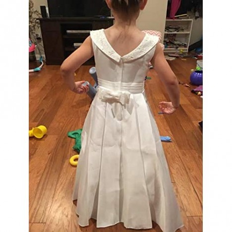 Elegant O-Neck Sleeveless A-Line Stain Party Wedding Dresses for Girls 2-12 Year Old