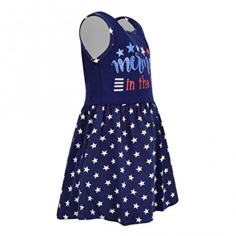 Unique Baby Girls Mermaid in The USA Sleeveless 4th of July Dress